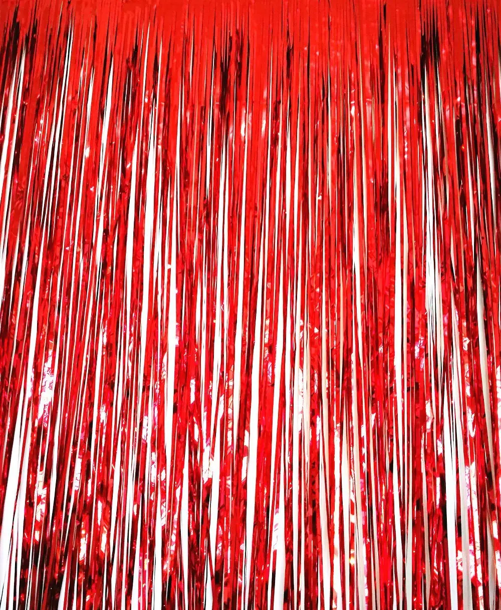 

3 ft x 6 ft Metallic Tinsel Foil Fringe Curtains for Party Photo Backdrop Wedding Birthday Decor