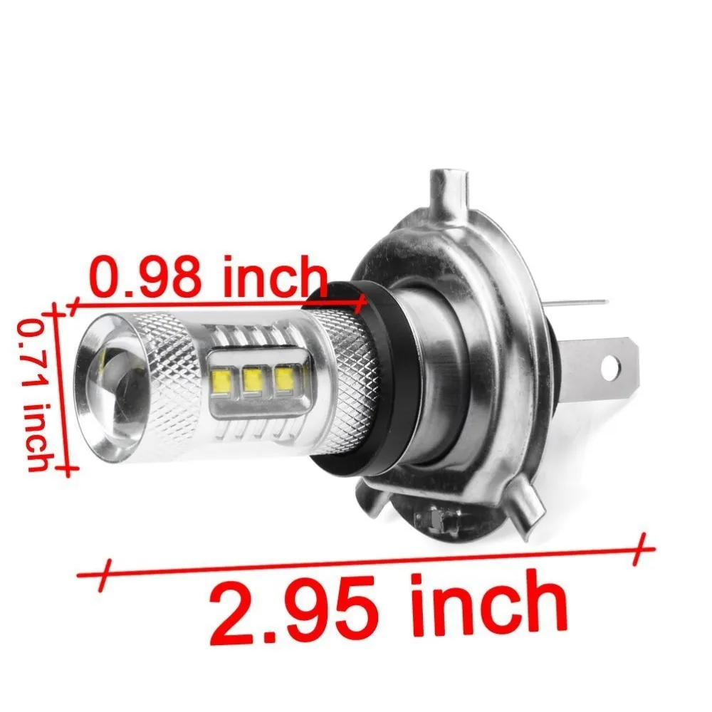Сделка! 2 шт. H4 кри чипсы супер белая Canbus ОШИБОК светодиодный 16 SMD 80 Вт светодиодный проектор объектива Противотуманные/ DRL Лампочки пара