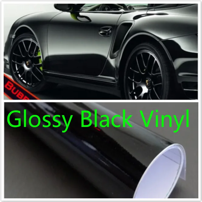 

400mmx1520mm Glossy Black Auto Car Styling Covers Body Vinyl Wrap Film Adhesive Air Release Sticker Decal Sheet