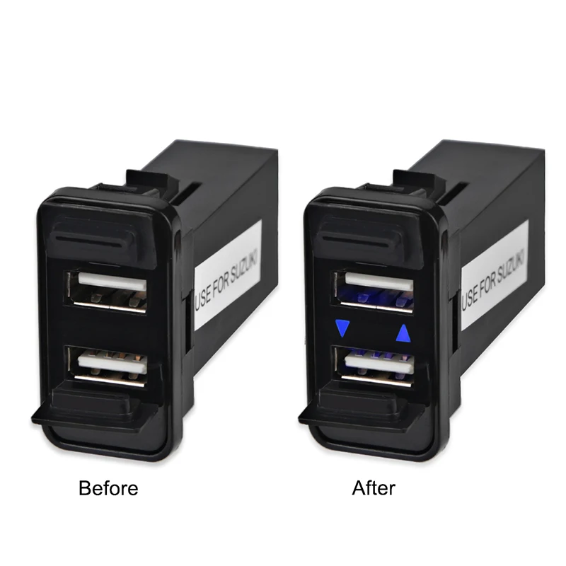 Автомобильное зарядное устройство с двумя USB портами для Suzuki|Кабели адаптеры и