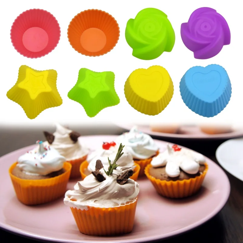 Silicone Mold Heart Cupcake Soap Silicone Cake Mold Muffin Baking Mold Tools Bakery Pastry Tools