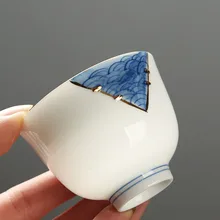 70 мл разрисованная вручную керамика фарфор синяя и белая кружка для чая кунг-фу чайная церемония чайная чашка черный чай пуэр Tieguanyin мастер чашка