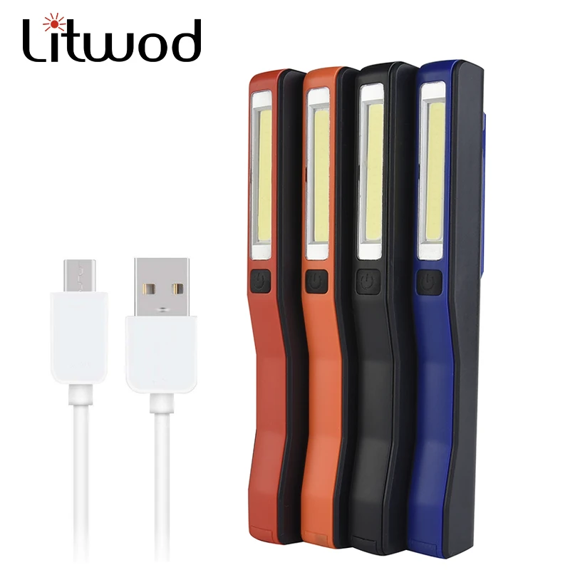 Litwod Z20187 встроенный аккумулятор Micro USB Перезаряжаемый светодиодный светильник светодиодный XP-G Q5 COB фонарь для работы походный светильник