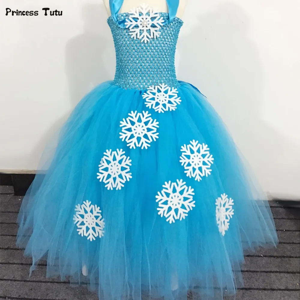 Детское платье принцессы Эльзы с юбкой-пачкой для девочек; платья для дня рождения для маленьких девочек; Детские костюмы на Хэллоуин и Рождество