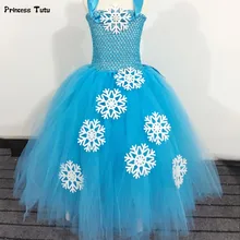 Детское платье принцессы Эльзы с юбкой-пачкой для девочек; платья для дня рождения для маленьких девочек; Детские костюмы на Хэллоуин и Рождество