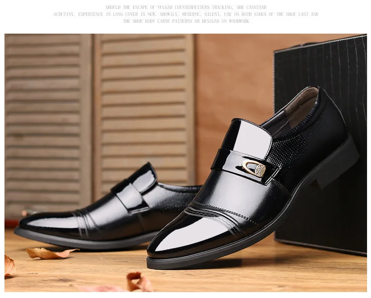 Г. Новые мужские деловые модельные туфли мужские повседневные туфли из лакированной кожи с острым носком без застежки классические мужские оксфорды на плоской подошве высокого качества