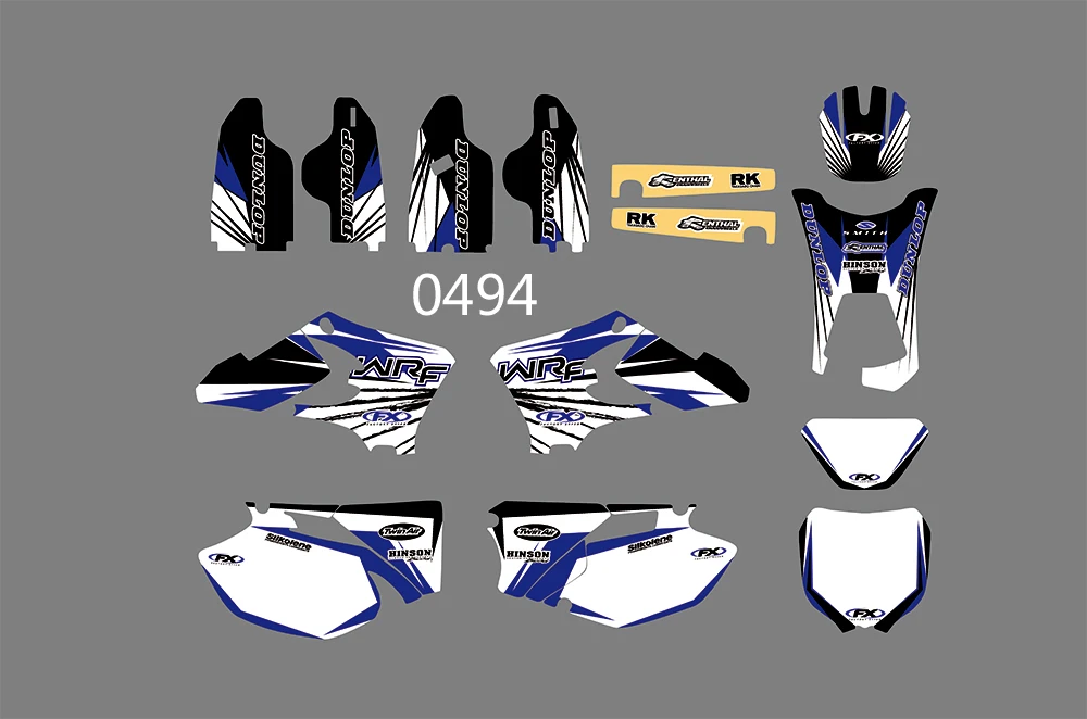 

5 STYLES TEAM GRAPHICS BACKGROUNDS DECALS STICKERS FOR YAMAHA WR250F WR450F 2005 2006
