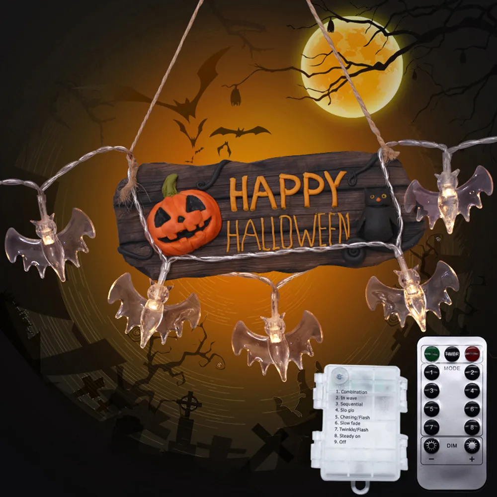 2018 New Halloween Party Ghost festival LED Remote Control Bat Lantern