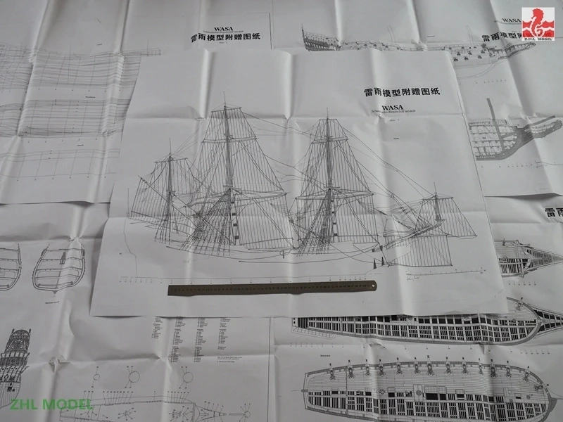 ZHL шведский военный корабль Vasa wScale 1/78 резьба по дереву груша деревянная модель корабль наборы