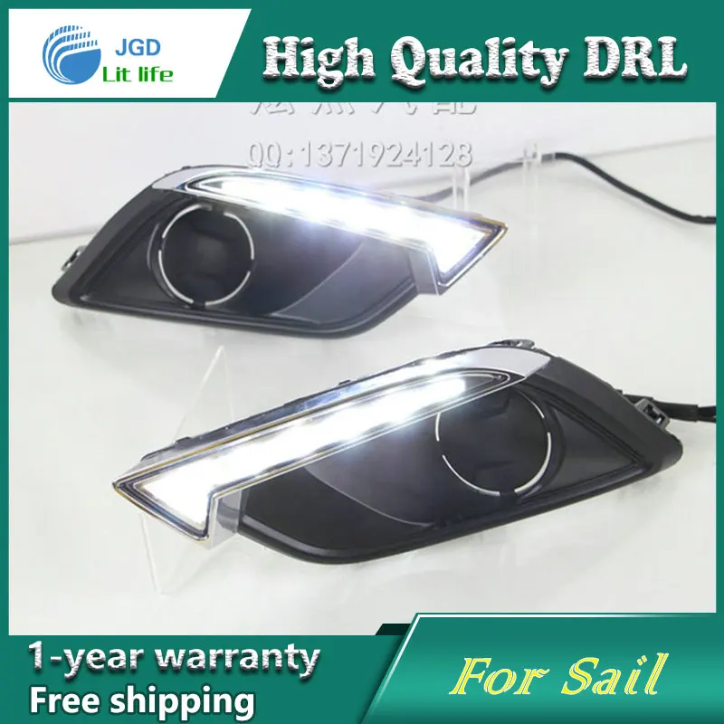 

Free shipping !12V 6000k LED DRL Daytime running light case for Chevrolet Sail 2015 fog lamp frame Fog light Car styling