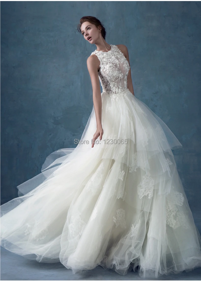 

custom-made a-line sexy lace wedding dress 2015 free shipping vestido de noiva casamento boda appliques romantic robe de mariage