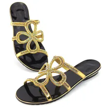 DoershowSelling rápido Itália s das senhoras sapatos, mulheres low-salto alto sandália Africano e sacos de harmonização com pedra para o Partido casamento! DD1-75