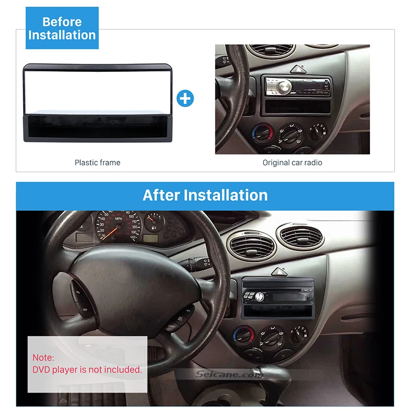 Seicane One 1Din монтажная панель комплект отделка стерео приборной панели Авто монтажная рамка автомобиля стерео фасции для 1998-2006 Ford Fiesta Focus