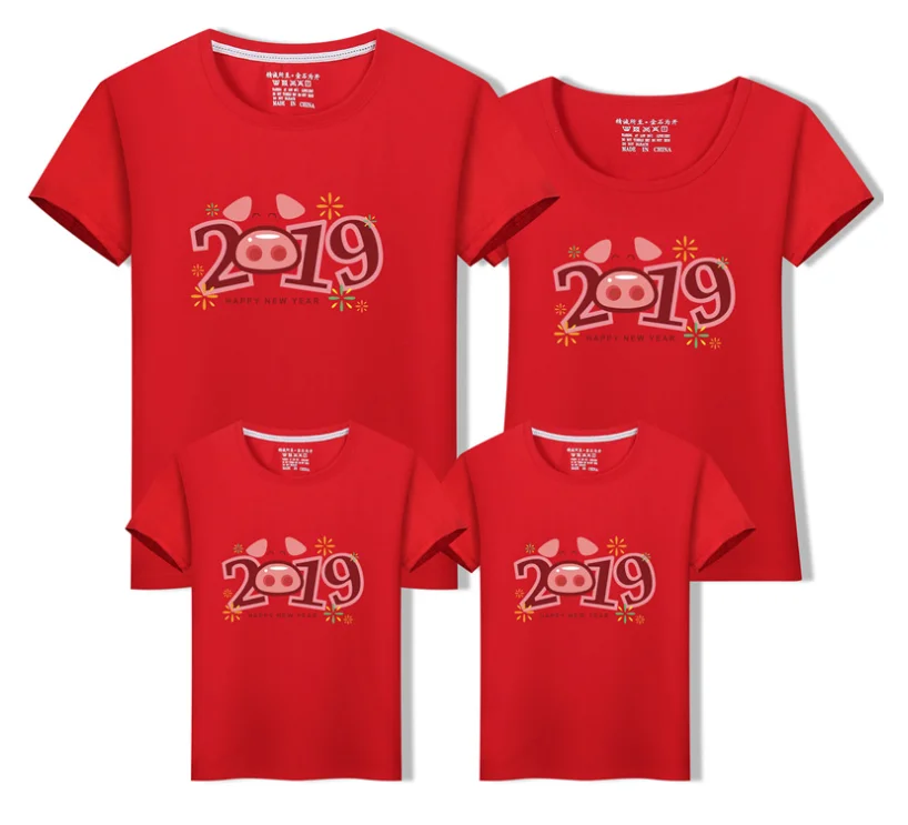 

Family Mother Daughter 2019 Summer T-shirt Cartoon Animals And Father Son Baby Boy Girl Matching Family Outfits Clothes