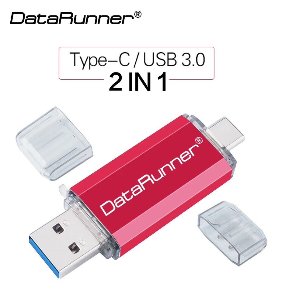 Флеш накопитель DataRunner type C OTG USB 16 ГБ 32 64 Гб 128 256 с двумя разъемами Usb Stick 3 0 Флешка для