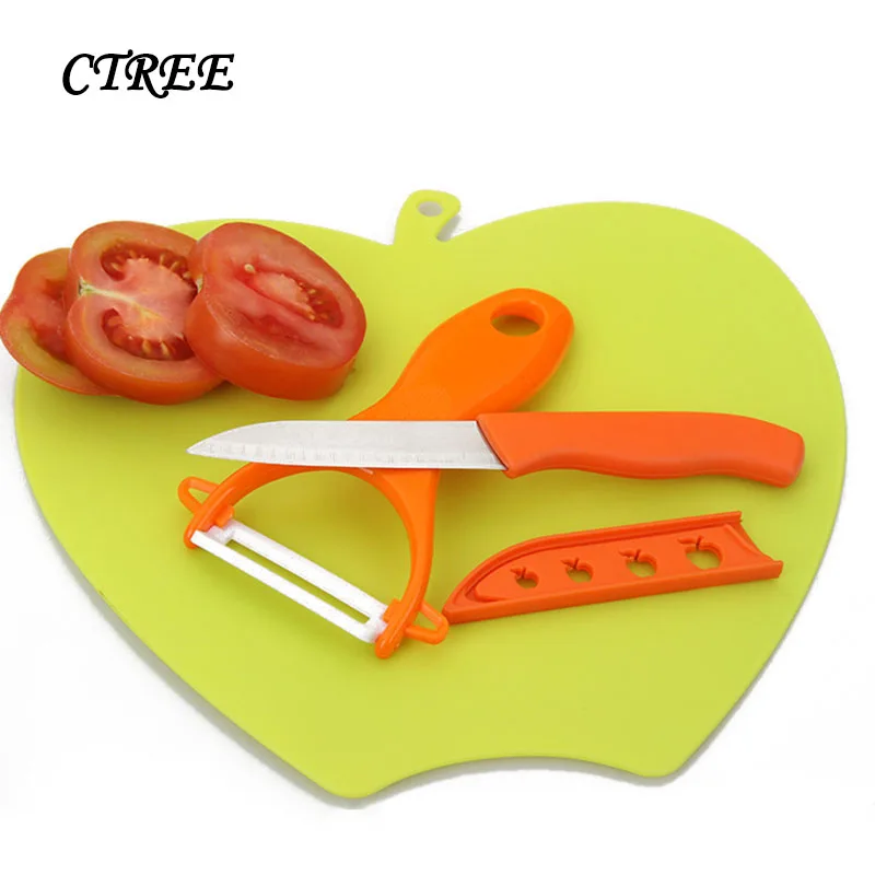 

CTREE 3Pcs Green Kitchen Ceramic Planer Cutting Board Ceramic Knife Peeler Vegetable/Fruit Tools Kitchen Cooking Supplies C820