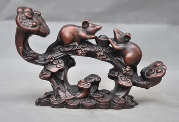 

Crafts statue China Fengshui Decoration Bronze yuanbao Money Rat Mice Wealth lucky Statue Ruyi halloween