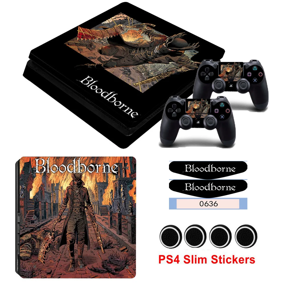 Светодиодный светильник бар кожа игра Bloodborne Кожа Наклейка для Playstation 4 Slim PS4 Slim консоль наклейки и 2 контроллера наклейки и крышки