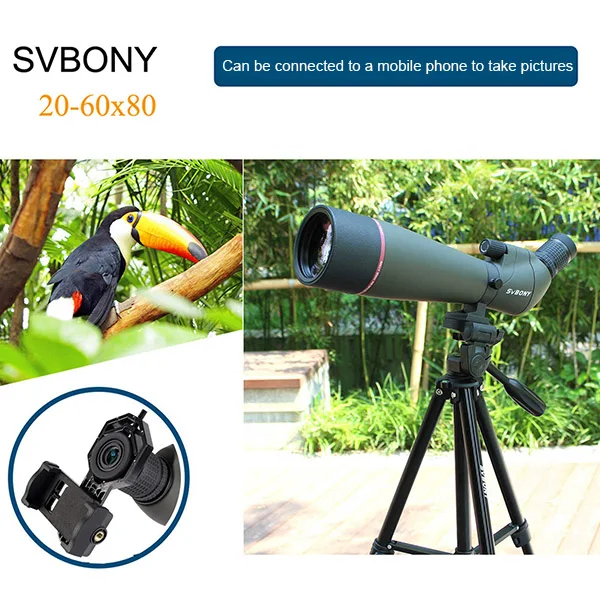 Svbony Spotting Scope Optics 20-60x Zoom 80mm Refractor (1)