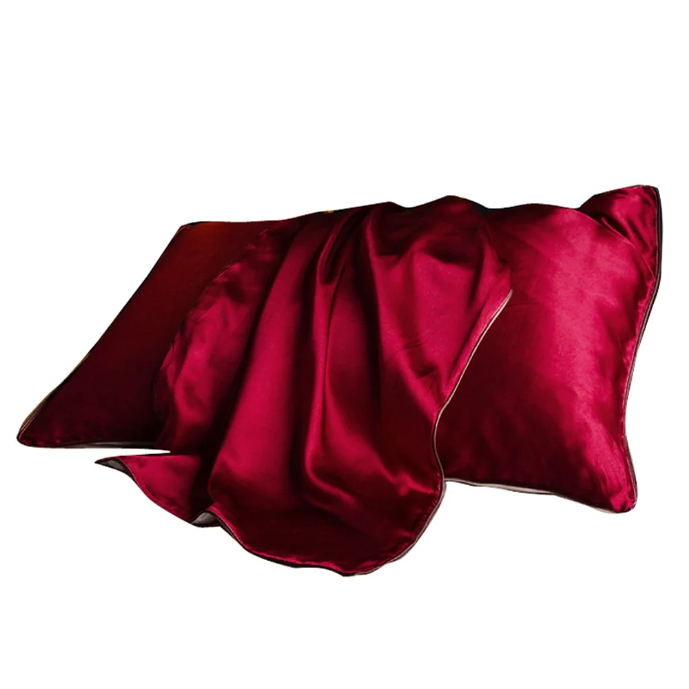 Чистый шелк тутового шелкопряда наволочка для кожи красота атласная наволочка без молнии домашний декор постельное белье свадебный подарок 48* см 74 шт. 1 - Цвет: Красный