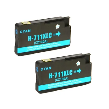 

2 Cyan 711xl 711 full ink cartridge with latest update chip replacement FOR T120 T520 24-in 36-in 610 914 mm ePrinter printer