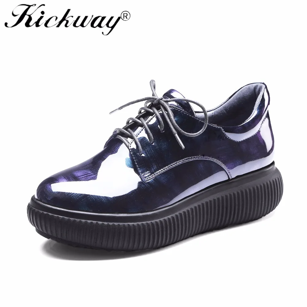 

Kickway Hot 2018 High Quality Women Wedge High Heel Shoes Height Increasing Fashion high-top casual shoes Pigskin Inside Shoes