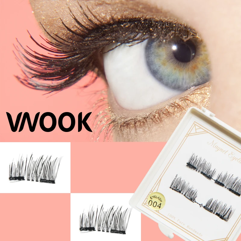 

2018 Double Magnet False Eyelashes 3D Handmade Reusable Magnetic Eye Lashes Extension Magnetics Lashes on Magnets Makeup Tools