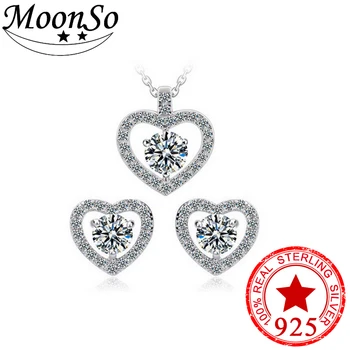 

new Wedding Bridal for Brides Earring Necklace for women Real Sterling Silver 925 zircon Jewelry Sets MJ1472S