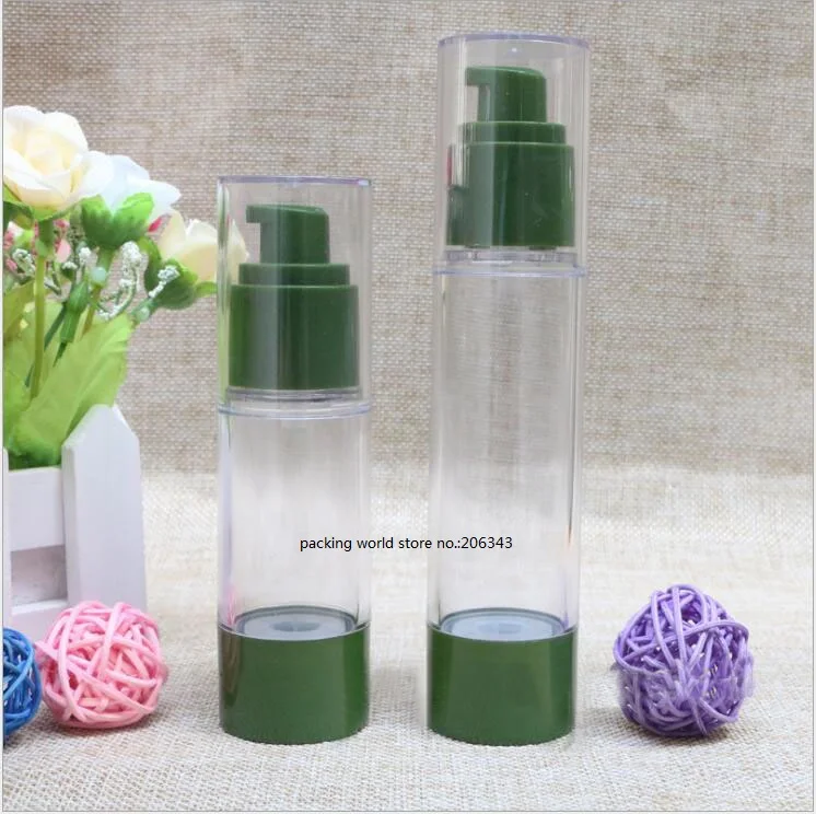 50 мл зеленый герметичная пластиковая бутылочка с дозатором бутылка для лосьона/эмульсия/сывороток/жидкий экстракт-основа косметика для ухода за кожей упаковки