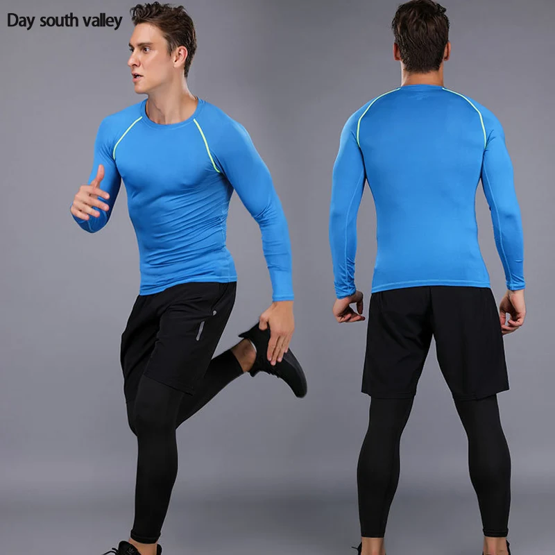 

rashgarda mma long sleeves set men tracksuit for men 2018 long sleeve t shirt men compression clothing 2 piece tracksuit men