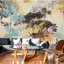 Пользовательские Современные Абстрактные большие фрески, ЛЕС ДЕРЕВЬЯ лист живопись для гостиной спальни ТВ фон стены обои