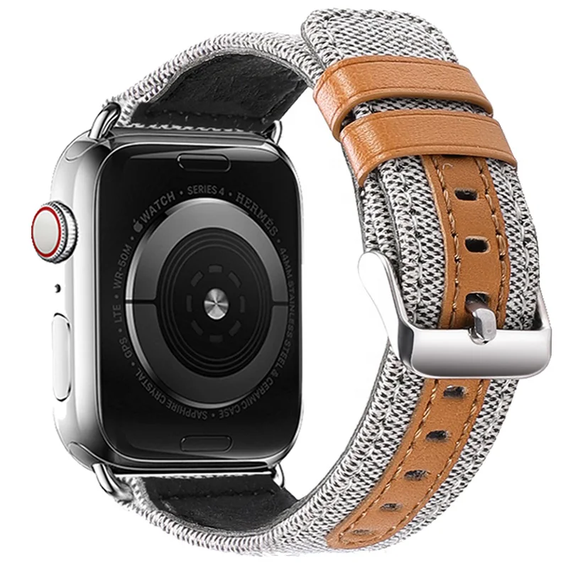 Браслет для apple watch серии 4 3 2 1 Сменный ремень iwatch холст с классической пряжкой