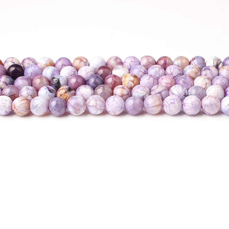 LanLi, 8 мм, натуральные ювелирные изделия, фиолетовые, ледяные, с драконом, дизайнерские камни, свободные бусины, сделай сам, модный браслет, ожерелье, серьги-гвоздики, аксессуары