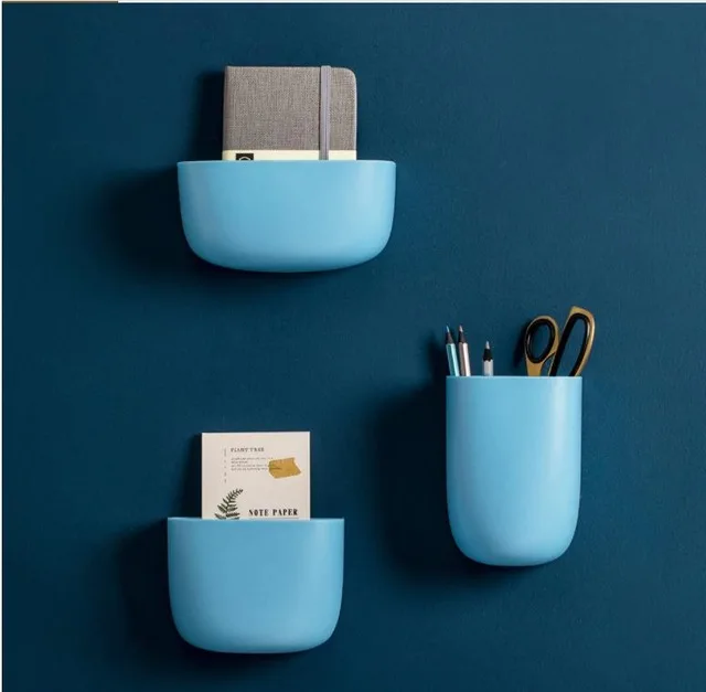 xiaomi mijia умный дом настенный ящик для хранения три размера может быть зафиксирован липкий дизайн простое хранение 3 цвета - Цвет: Синий
