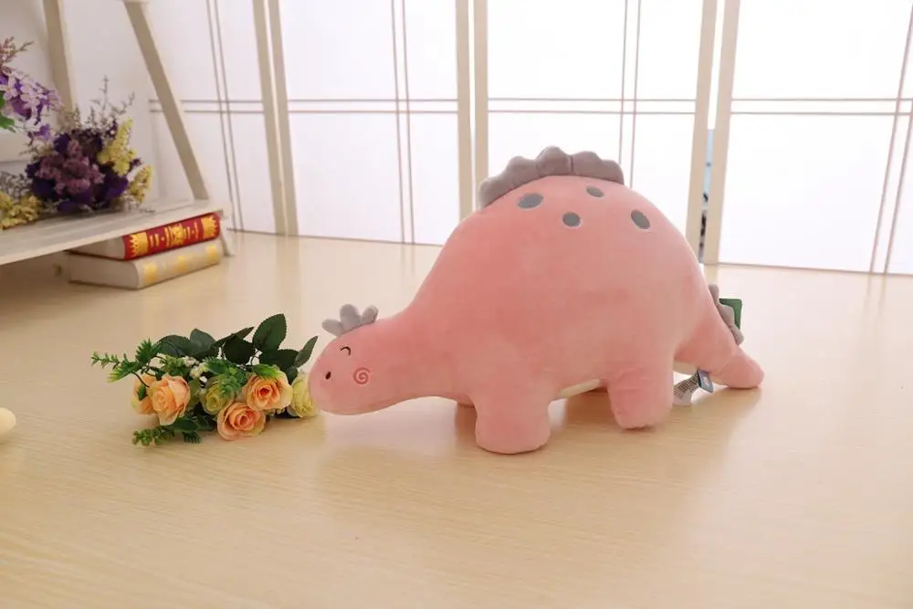 Динозавр плюшевые игрушки Kawaii мягкие животные куклы милый мультфильм мягкие игрушки куклы для детей дети мальчики подарок на день рождения - Цвет: Pink