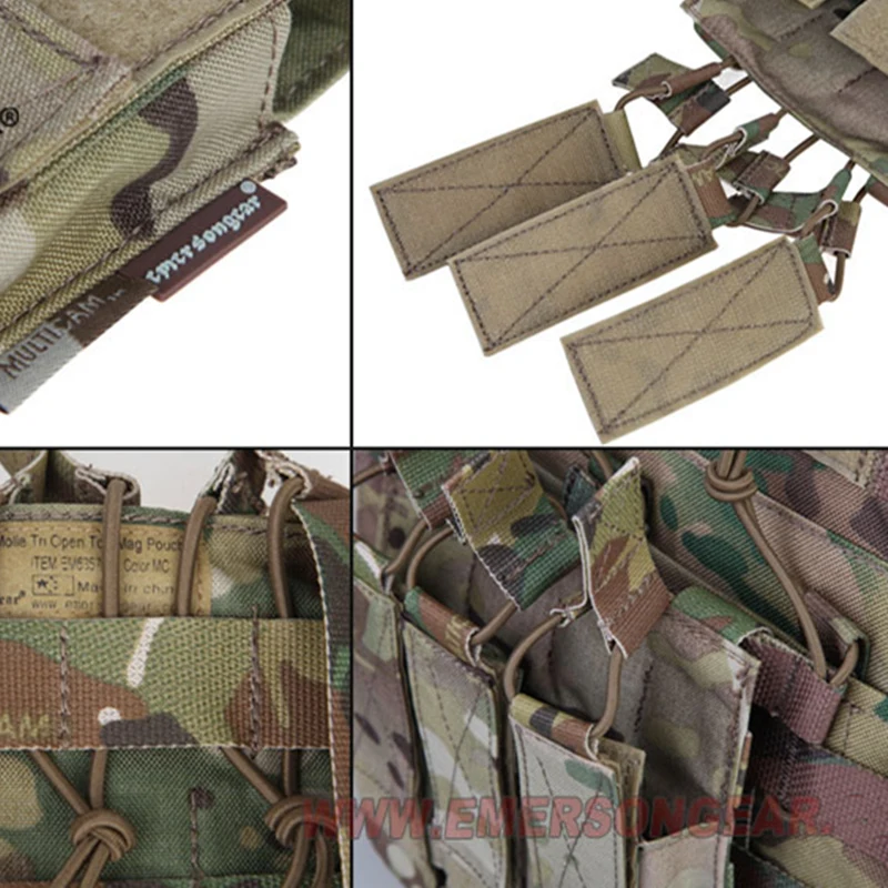 Emerson страйкбол Охота Тактический модульный MOLLE тройной Открытый Топ SMG Mag Чехол EmersonGear журнал Перевозчик для MP5/MP7/KRISS