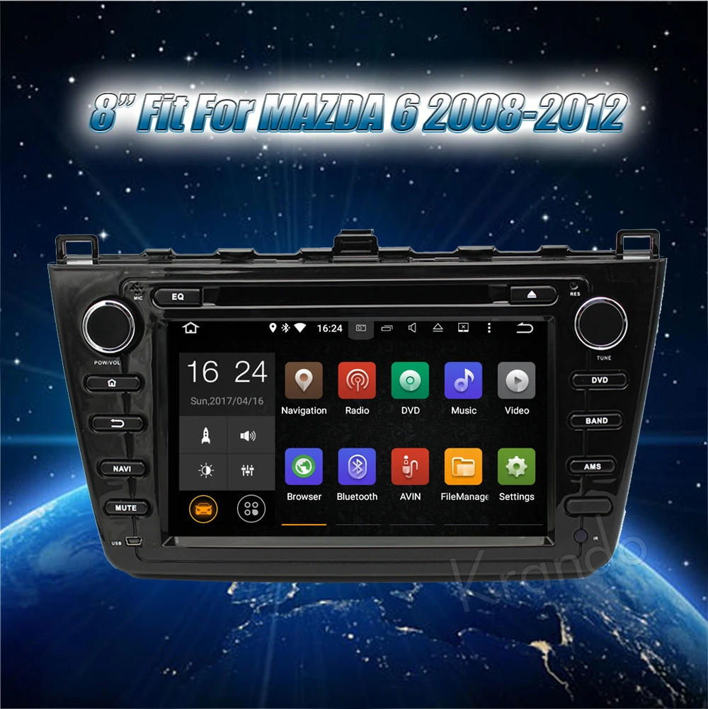 Top Krando 8" Android 9.0 car audio radio gps dvd navigation multimedia system for Mazda 6 2008-2012 player WIFI 3G DAB+ 0