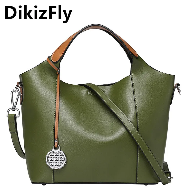 

HOT DikizFly women bag famous brands genuine leather messenger bags Lady Shoulder Bag Women's Tote Designer soft Handbag bolsas