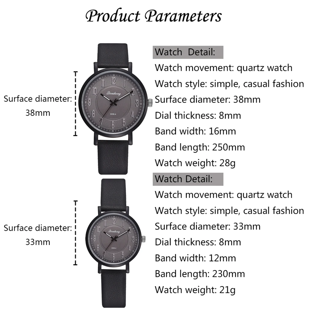 Часы комплект для влюбленных, мужские и женские повседневные часы с кожаным ремешком, кварцевые часы для женщин, парные часы Relogios Femininos