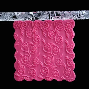 

Textured Embossing acrylic Rolling Pin Transparent Embossing flower Fondant roller Sugar Craft DIY Cake cookie Decor baking