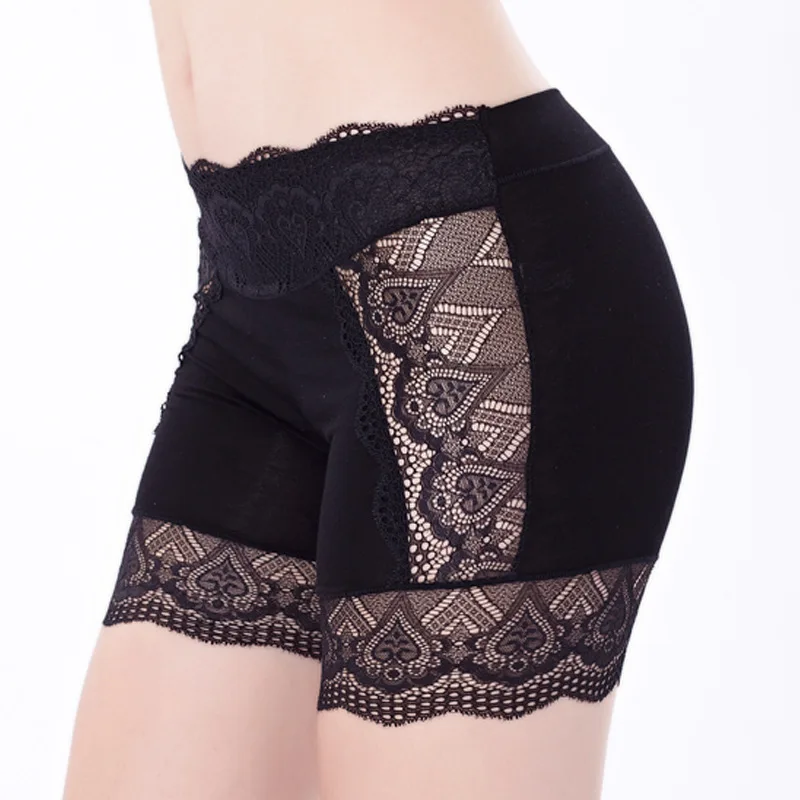 

Plus Size Ladies Lace Elastic Anti-Chafing Safety Pants Velvet Short Pants Legs Prevent Thigh Chafing shorts