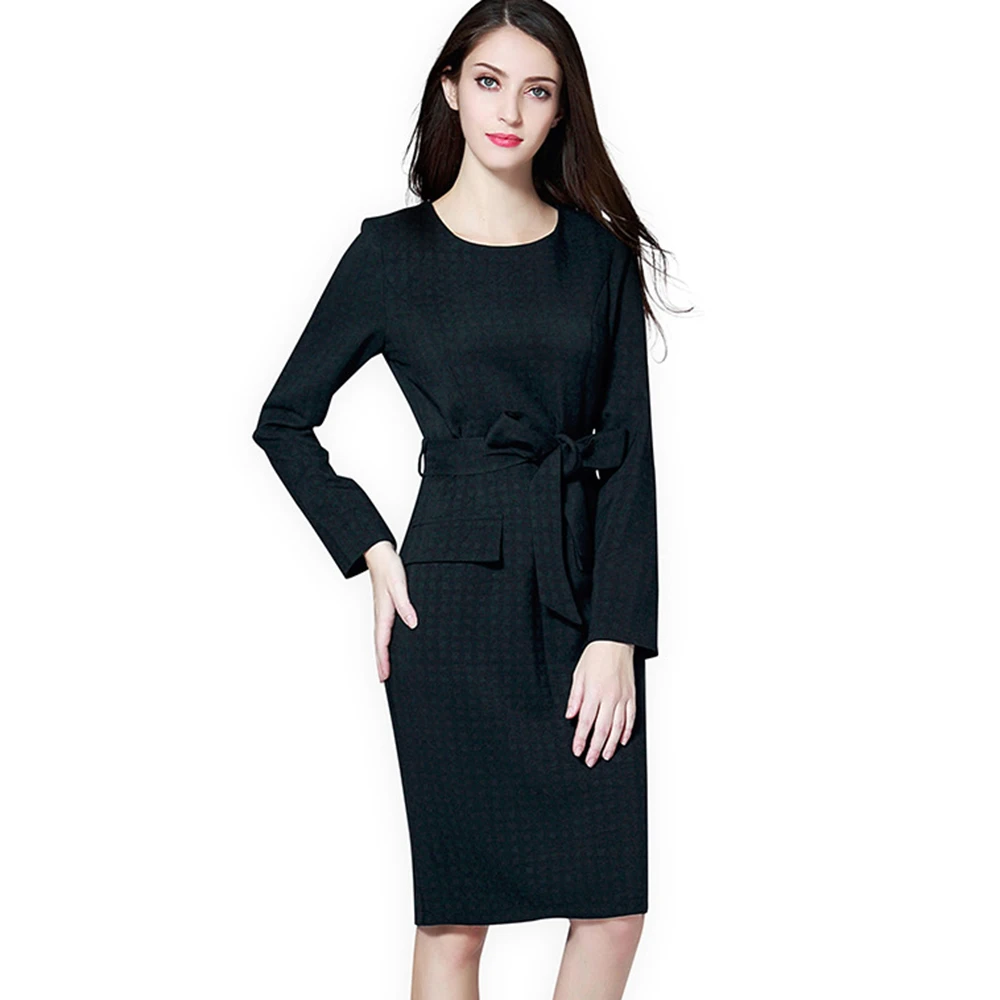 round neck lace plain bodycon dress