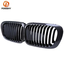 POSSBAY Car Grills Imitation Carbon Fiber Front Kidney Grille for BMW 3-Series BMW M3 328Ci/330Ci Coupe 2000-2007 Car Styling