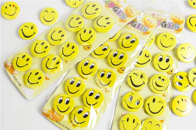 20p kawaii круглые smiley face Micro chapter pin значки для рюкзака одежда платье Шарф Брошь металлические шпильки для бейджей diy рукоделие брошь