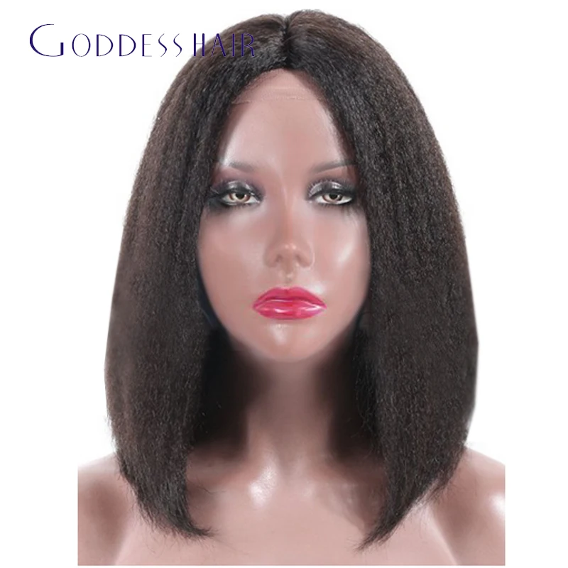 short bob cut italian yaki full lace wigs Peruvian yaki human hair