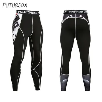 

New 2018 Cycling pants Mens Compression Pants 3D Print Quick Dry Skinny Leggings Tights Fitness MMA Pants Stitching Tousers