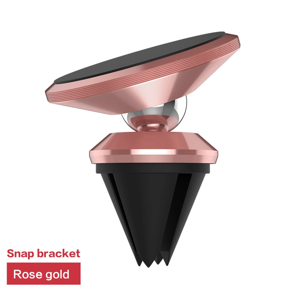 Автомобильный магнитный держатель для мобильного телефона, универсальный кронштейн для смартфона, Автомобильный кронштейн для вентиляции, автомобильный магнитный держатель для мобильного телефона с gps - Цвет: Outlet rose gold