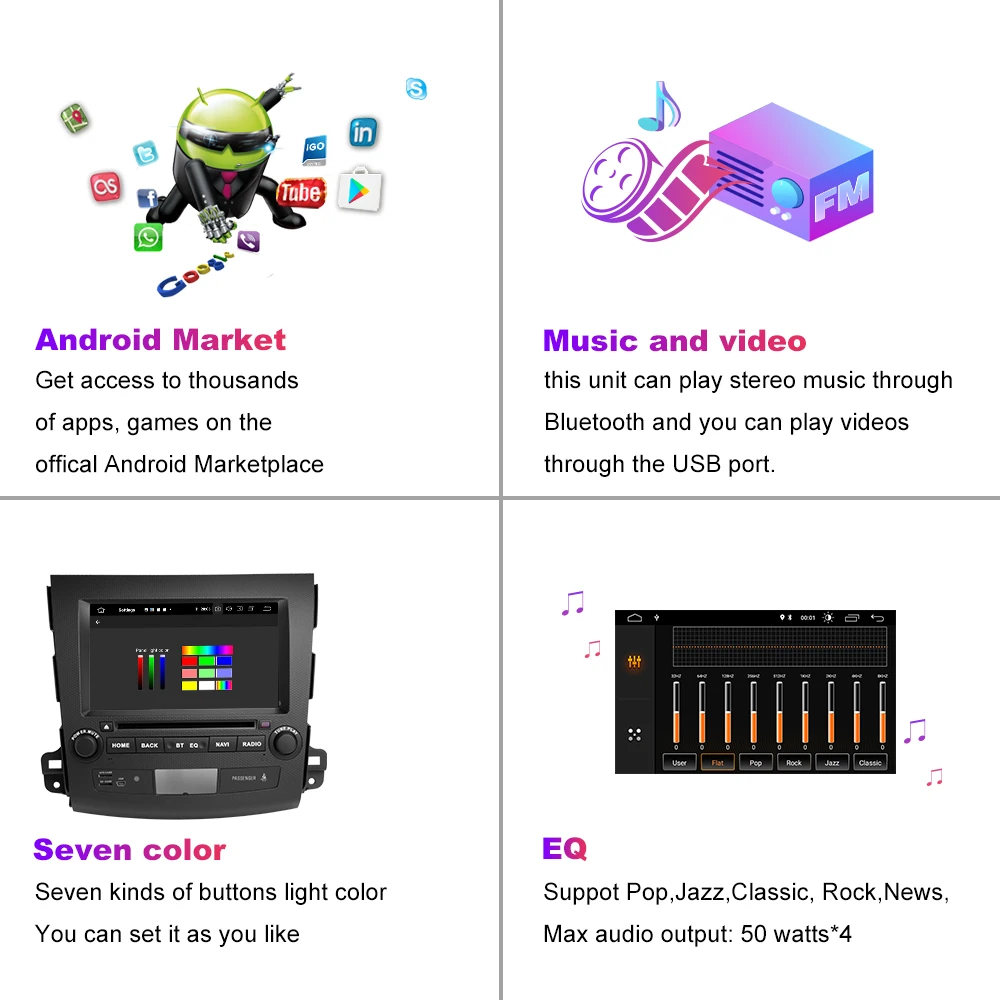 Discount Xonrich 2 Din Android 9.0 Car Multimedia Player For Mitsubishi Outlander 2007-2011 AutoRadio GPS Navi DVD Head Unit AudioWifi 4G 17