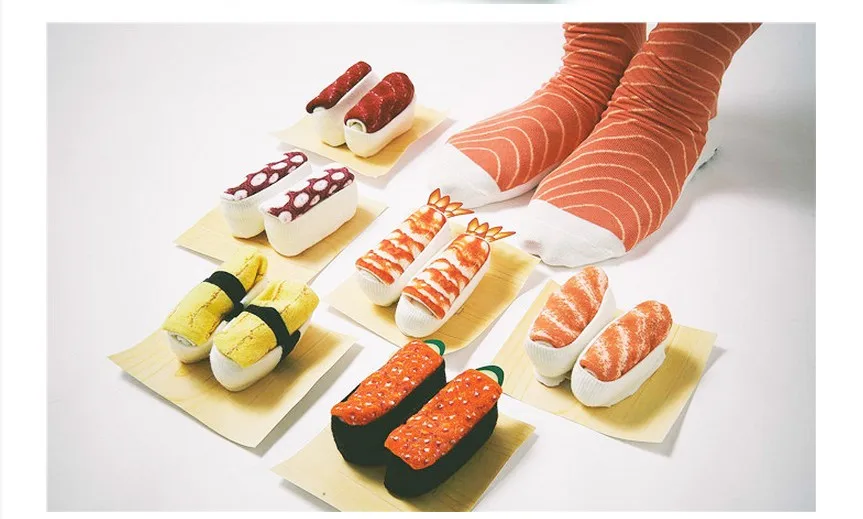 Милые носки принцессы в стиле Лолиты; японские теплые носки для мужчин и женщин; сезон весна-осень; креативные носки для суши; DW50