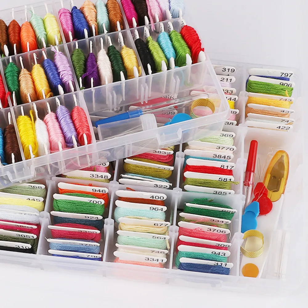 

Cross Stitch Thread 50/100 Mixed Color DMC Cotton Sewing Skeins Embroidery Thread Floss Kit DIY Handmade Sewing Tools